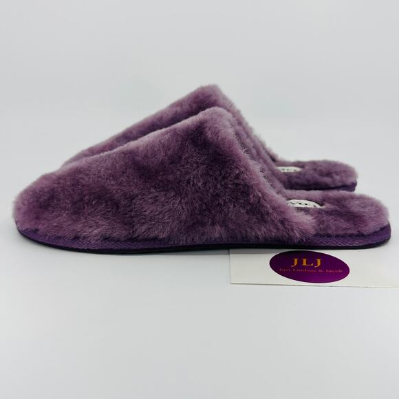 Coach Women's Zennie Signature Shearling Sheep Fur Slippers CM676 Purple Size 7 - Picture 5 of 12